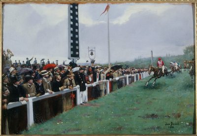 Wyścigi w Longchamp; meta autorstwa Jean Beraud