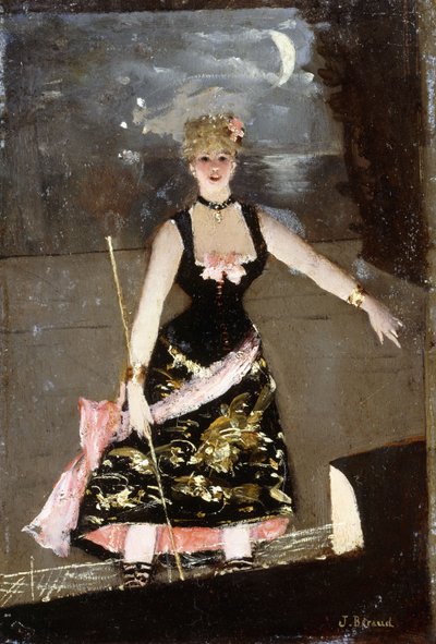 Śpiewak z sali muzycznej, autorstwa Jean Beraud