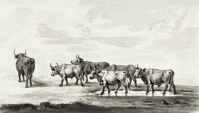 Grupa sześciu byków autorstwa Jean Bernard