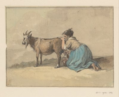 Kobieta doi kozę autorstwa Jean Bernard