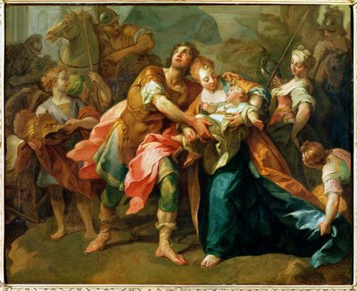 Hector żegna się ze swoim synem i Andromachą autorstwa Jean Bernard Restout