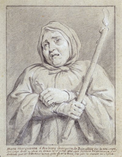 Markiza de Brinvilliers w drodze na śmierć (kreda i ołówek na papierze) autorstwa Jean Bernard Restout