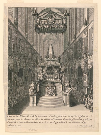 Katafalk Louisa Boucherata, Drugie Państwo, St. Gervais, Paryż autorstwa Jean Bérain, the Elder