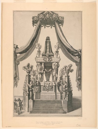 Katafalk Marii Teresy z Austrii, Notre Dame, Paryż autorstwa Jean Bérain, the Elder