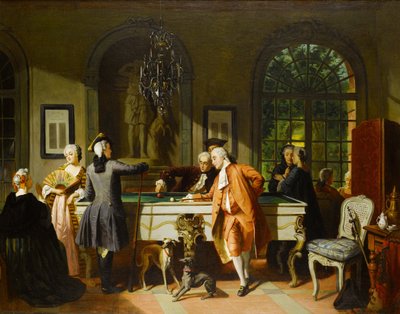 Gra bilardowa, połowa XIX wieku. autorstwa Jean Carolus