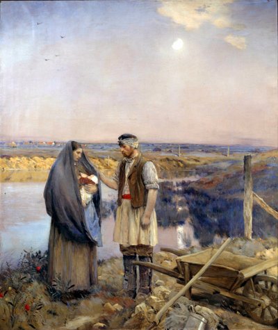 Dzień utworzył rodzinę chłopską. Obraz Jeana Charlesa Cazina (1841-1901) Nd. 1,99x1,66 m 1888 Paryż, musee d