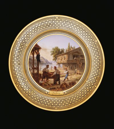 Fabryka lin, ok. 1820-35 autorstwa Jean Charles Develly