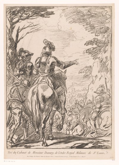 Dwóch żołnierzy na koniach Zatrzymaj kawalerzystów autorstwa Jean Charles François
