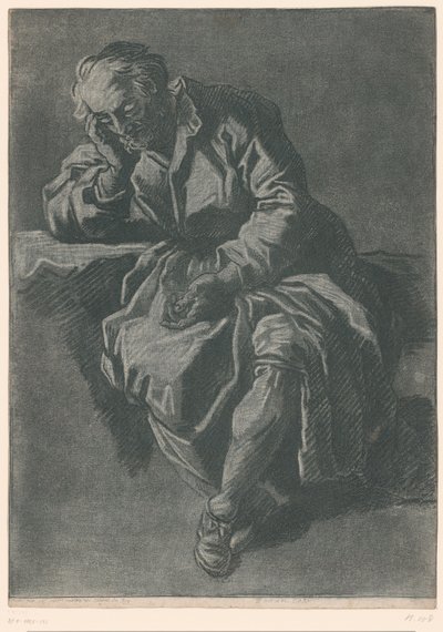 siedzący mężczyzna autorstwa Jean Charles François
