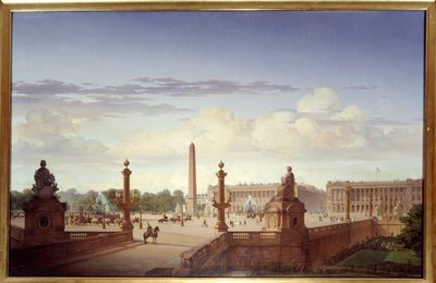 Place de la Concorde widziany z tarasu na nabrzeżu, król Ludwik Filip Orleański (Ludwik Filip I autorstwa Jean Charles Geslin