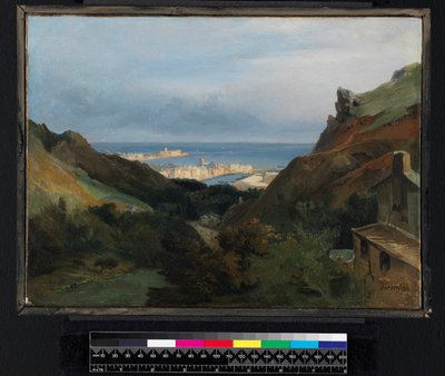 Włoski pejzaż z widokiem na port, przed 1875 r. autorstwa Jean Charles Joseph Rémond