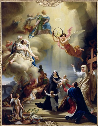 Alegoria na cześć narodzin Henryka de France (1820-83) księcia Bordeaux w 1820, 1821 autorstwa Jean Charles Tardieu