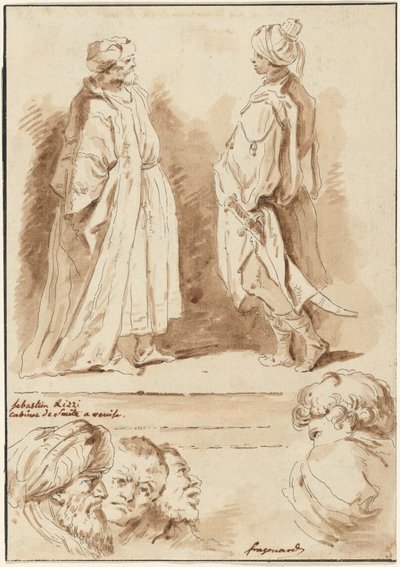 Szczegóły z „Adoracji Trzech Króli” i „Basenu w Bethesdzie” autorstwa Jean Claude Richard de Saint Non after Jean Honoré Fragonard after Sebastiano Ricci