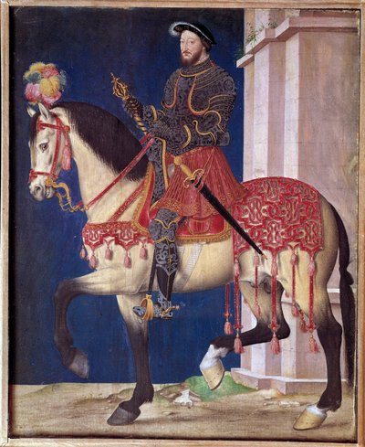 Portret konny Franciszka I (1494-1547). Obraz szkoły Jean Clouet (1475/1485-1540) autorstwa Jean Clouet