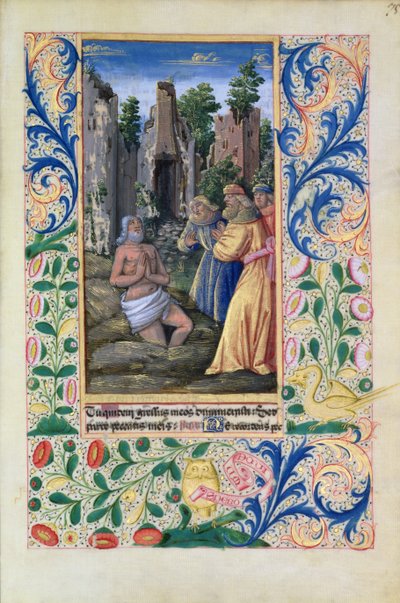 Pani Lat. Q.v.I.126 scena chrztu, z Godzin Ludwika dOrleans, 1469 autorstwa Jean Colombe