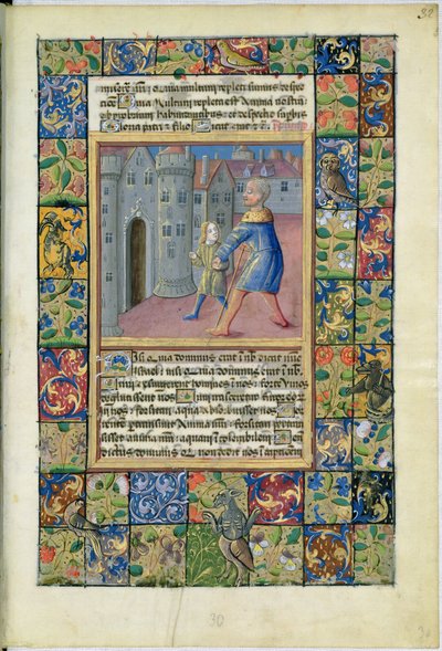 Pani Lat. Q.v.I.126 Uzdrowienie niewidomego, Jana 9:1-7 z Godzin Ludwika dOrleans, 1469 autorstwa Jean Colombe