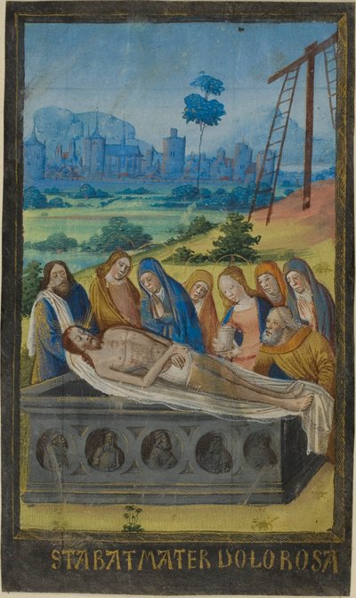 Złożenie do grobu (Modlitwa Stabat Mater), z Księgi Godzin autorstwa Jean Colombe