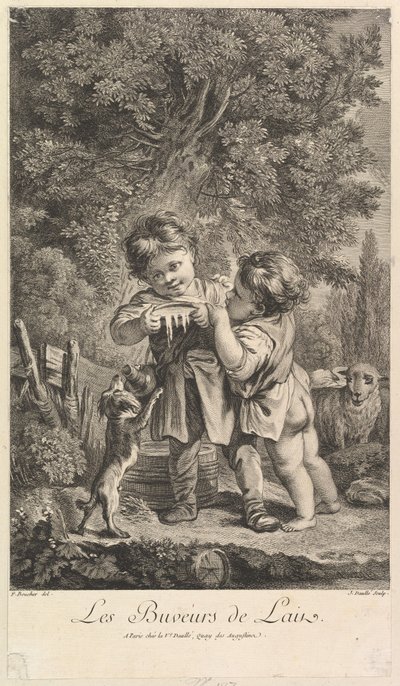 Mleko do picia, XVIII wiek. autorstwa Jean Daullé