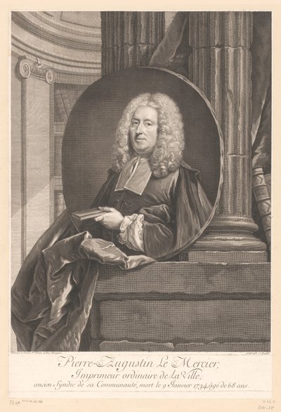 Portret Pierre-Augustina Le Mercier Pierre-Augustin Le Mercier (tytuł na obiekcie) autorstwa Jean Daullé