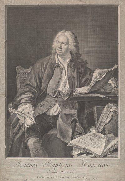 Jean-Baptiste Rousseau autorstwa Jean Daullé, after Jacques Andre Joseph Camelot Aved