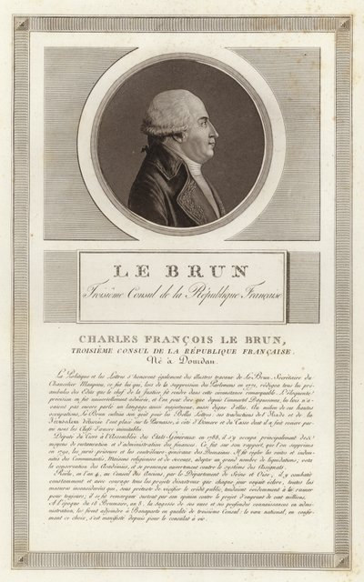 Portret Charlesa-Francois Lebruna, księcia Plaisance autorstwa Jean Duplessi Bertaux