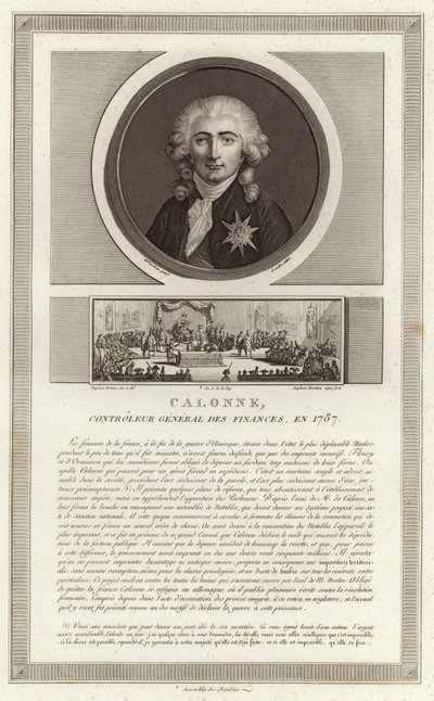 Portret Karola Aleksandra, wicehrabiego Calonne autorstwa Jean Duplessi Bertaux