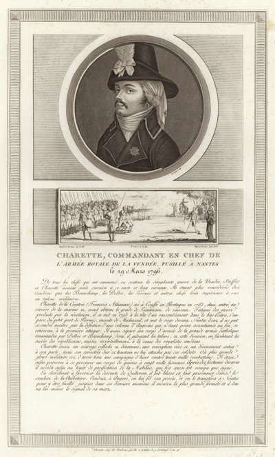 Portret Francois de Charette autorstwa Jean Duplessi Bertaux