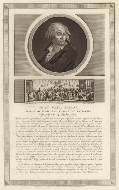 Portret Jean-Paula Marata autorstwa Jean Duplessi Bertaux