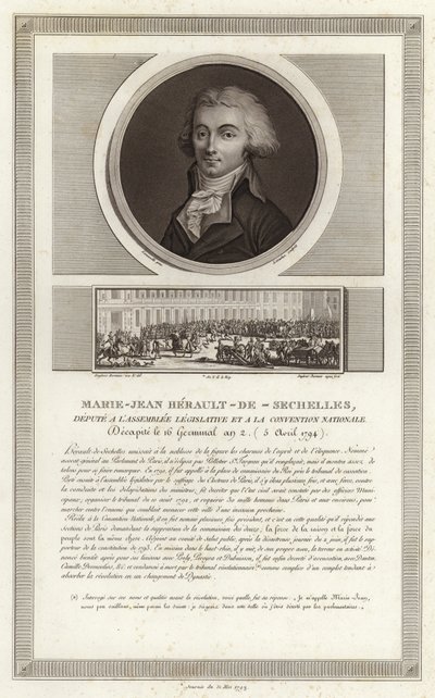 Portret Marie-Jeana Heraulta de Sechelles autorstwa Jean Duplessi Bertaux