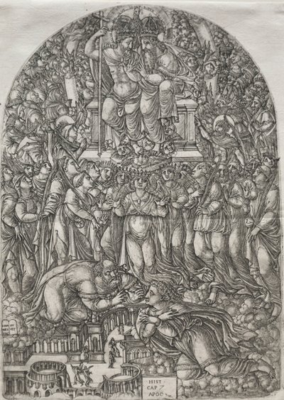 Apokalipsa: Niezliczony tłum stojący przed tronem, 1555. autorstwa Jean Duvet