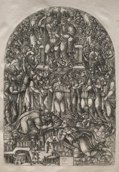 Apokalipsa: niezliczona rzesza stojąca przed tronem, 1546-1556. autorstwa Jean Duvet