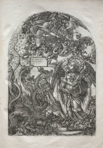 Apokalipsa: św. Michał i smok, 1546-1556. autorstwa Jean Duvet