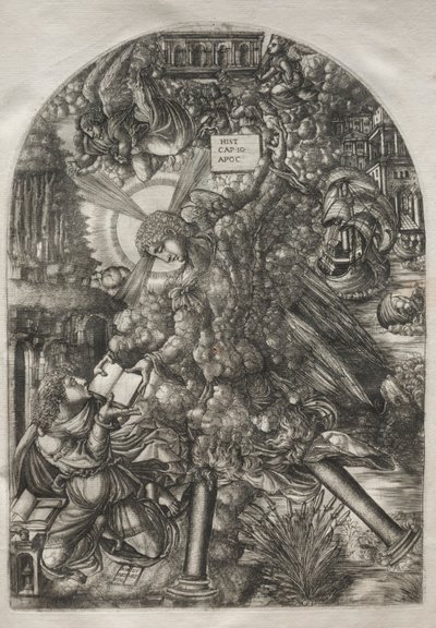 Apokalipsa: Anioł daje św. Janowi Księgę do spożycia, 1546-1556. autorstwa Jean Duvet
