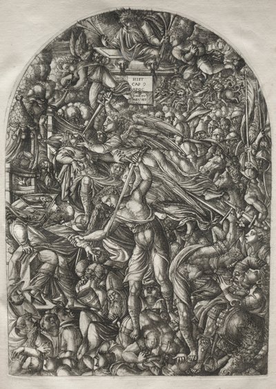 Apokalipsa: Anioł grający w szóstą trąbę, 1546-1556. autorstwa Jean Duvet
