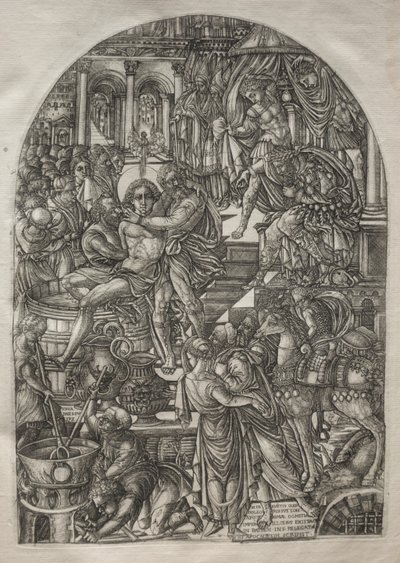 Apokalipsa: Męczeństwo św. Jana Ewangelisty, 1546-1556. autorstwa Jean Duvet