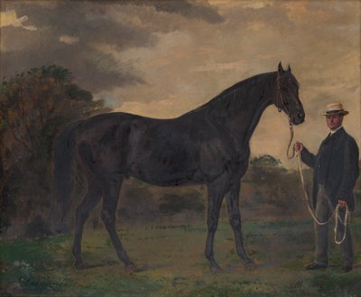 Chippendale i pan młody w krajobrazie, ok. 1837-1900 (olej na płótnie) autorstwa Jean Edouard Lacretelle