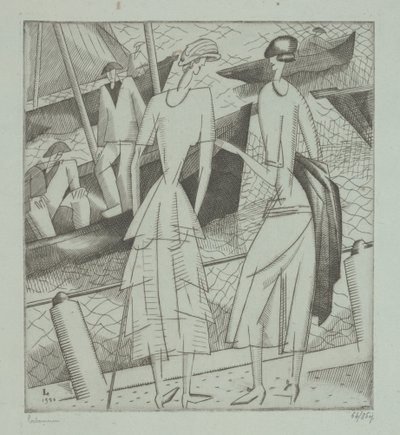 Junge Frauen am Hafen von Jean Emile Laboureur
