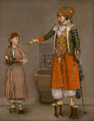 Dama w tureckim stroju i jej sługa autorstwa Jean Étienne Liotard