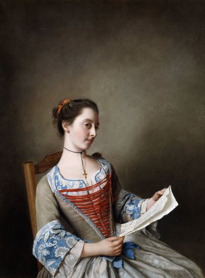La Belle Liseus: Portret panny Susanny Lewis, siedzącej, w stroju lyońskiego chłopa, autorstwa Jean Étienne Liotard