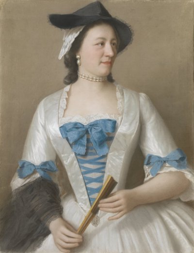 Portret Jeanne-Elisabeth Sellon, Lady Tyrell Jeanne-Elisabeth Sellon (1705-1749), Lady Tyrell, echtgenote van Sir Charles Tyrell, 7de Baronet van Thornton (Buckinghamshire) autorstwa Jean Étienne Liotard