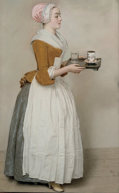 Czekoladowa dziewczyna La Belle Chocolatière de Vienne, ok. 1930 r. 1745 autorstwa Jean Étienne Liotard
