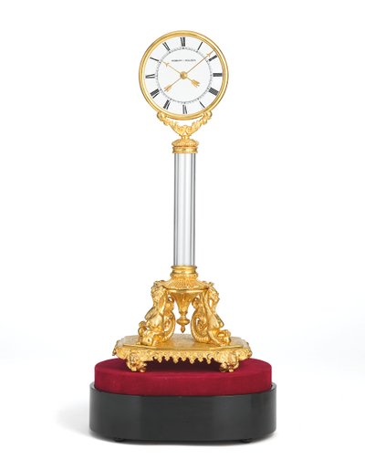 Uderzający tajemniczy zegar Napoleona III, ok.1850 (ormolu i szkło) autorstwa Jean Eugene Robert