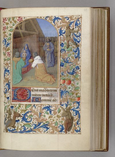 Adoracja Trzech Króli, 1450-1499 autorstwa Jean Fouquet