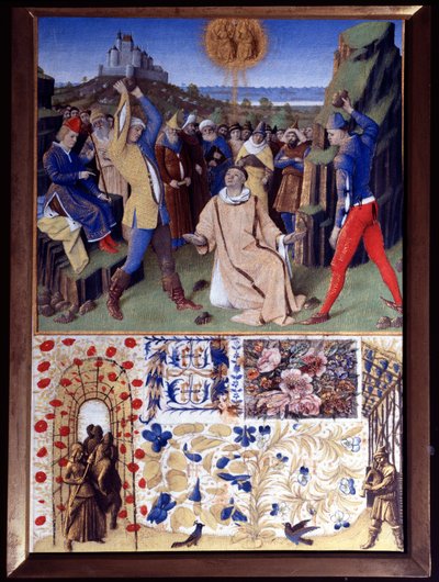 Męczeństwo św. Szczepana przez ukamienowanie Miniatura zaczerpnięta z „Księgi godzin Etienne Chevalier” Jeana Fouqueta (1420-1477/1481) autorstwa Jean Fouquet