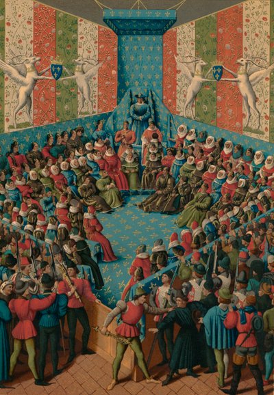 Werdykt w sprawie Jana II z Alencon, XV w. autorstwa Jean Fouquet