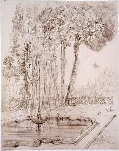 Ozdobna fontanna w ogrodzie Serai w Konstantynopolu, z książki „Sztuka i przemysł”, wyd. Delatre, Paryż autorstwa Jean Francois (after) Albanis de Beaumont