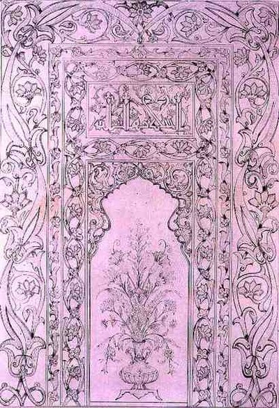 Panel kafelkowy z Błękitnego Meczetu, w Tabriz, Persja, z 