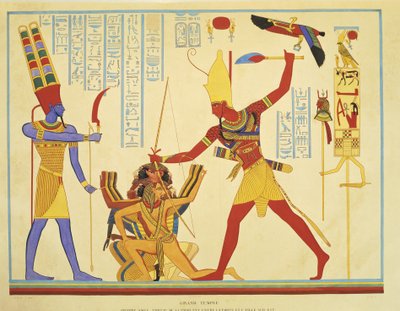 Reprodukcja fresków w świątyni Abu Simbel autorstwa J. F. Champollion autorstwa Jean Francois Champollion