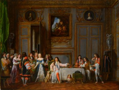 Molier uhonorowany przez Ludwika XIV, 1824. autorstwa Jean Francois Garneray