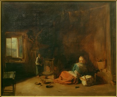 Wiejskie wnętrze autorstwa Jean Francois Gigoux